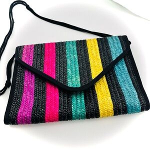 Clutch- Dopamine, 80s, Striped Women's Clutch